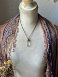 Clear Quartz Point & Hessonite Copper Necklace