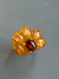 Autumn Equinox Inspired Hessonite Garnet & Tangerine Garnet Sterling Silver Ring for Bespoke