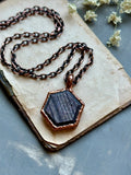 Ruby Hexagon Copper Necklace