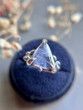 Rare Dumortierite In Quartz Sterling Silver Ring Size 6.5