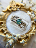 Green Opalescent Sapphire 18k White Gold Ring 0.63ct