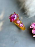 Hot Pink Milk Sapphires Bespoke Custom Ring