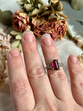 Pink Rubellite Tourmaline Crescent Moon Bespoke Custom Ring