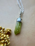 Rare vesuvianite Point Sterling Silver Necklace