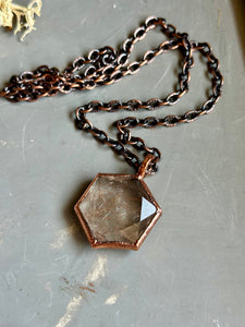 Rutile Hexagon Copper Necklace