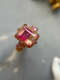 Bicolor Tourmaline & Pink Sapphire Bespoke Custom Ring