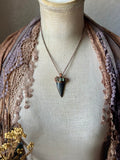 Mako Shark Tooth Fossil/ Sunstone/ Paprok Tourmaline Copper Necklace
