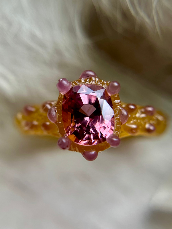 Pink Spinel Bespoke Custom Ring