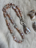 Baroque Pearl Beaded Sterling Silver Necklace