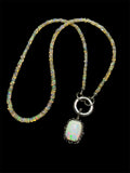 Ethiopian Opal Beaded Sterling Silver Necklace