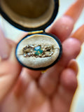 Green Opalescent Sapphire 18k White Gold Ring 0.63ct