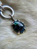 Black Matrix Opal/ Peridot/Lapis Lazuli/ Hypersthene Beaded Sterling Silver Necklace