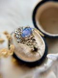 Light Periwinkle Milk Sapphire Bespoke Custom Ring 1.55ct Solid Gold