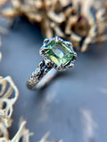Ludwigite Peridot Sterling Silver Ring Size 5.75