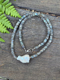 Labradorite & Pearl Beaded Sterling Silver Necklace