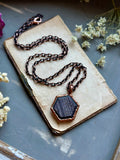 Ruby Hexagon Copper Necklace