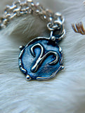 Aries Zodiac Charm Sterling Silver Necklace