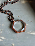 Clear Quartz Hexagon Copper Necklace