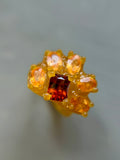 Autumn Equinox Inspired Hessonite Garnet & Tangerine Garnet Sterling Silver Ring for Bespoke