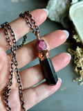 Tourmaline & Ruby Copper Necklace
