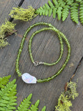 Peridot & Pearl Beaded Sterling Silver Necklace