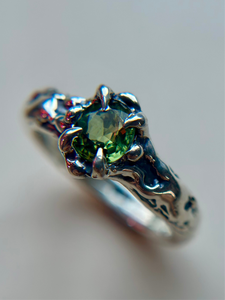 Madagascar Sapphire Sterling Silver Ring Size 6.75