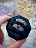 Pink & Yellow Sapphire Sterling Silver Ring Size 7