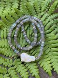 Labradorite & Pearl Beaded Sterling Silver Necklace