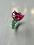 Pink Rubellite Tourmaline Crescent Moon Bespoke Custom Ring