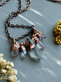 Clear Quartz & Tourmaline Copper Necklace