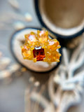 Autumn Equinox Inspired Hessonite Garnet & Tangerine Garnet Sterling Silver Ring for Bespoke