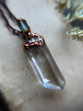 Clear Quartz & Green Tourmaline Copper Necklace