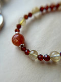 Sunstone/ Rutile/ Hessonite Garnet Sterling Silver Necklace