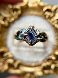 Green and Blue Madagascar Sapphire Sterling Silver Ring Size 6