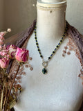 Black Matrix Opal/ Peridot/Lapis Lazuli/ Hypersthene Beaded Sterling Silver Necklace