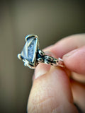 Rare Dumortierite In Quartz Sterling Silver Ring Size 6.5