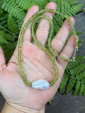 Peridot & Pearl Beaded Sterling Silver Necklace