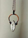 Rare Hollandite In Quartz With Tourmaline Copper Necklace