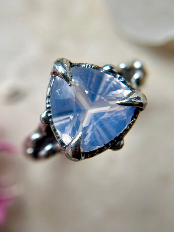 Lavender Quartz Sterling Silver Ring Size 7