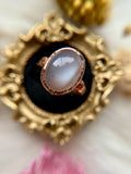 Grey Moonstone Copper Ring Size 10