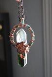 Green Tourmaline/ Garden Quartz Copper Necklace