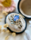 Light Periwinkle Milk Sapphire Bespoke Custom Ring 1.55ct Solid Gold