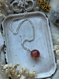 Sunstone Orb Sterling Silver Necklace