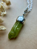Rare vesuvianite Point Sterling Silver Necklace