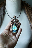 Labradorite/ Quartz/ Faceted Garnet Copper Necklace