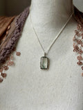 Rare Blue Tourmaline In Quartz Sterling Silver Necklace