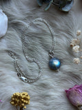 Labradorite Orb Sterling Silver Necklace