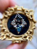 18k White Gold Sapphire & Diamond Ring Solid Gold