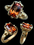 18k Yellow Gold Orange Tourmaline Bespoke Custom Ring