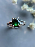 Green Tourmaline Sterling Silver Ring Size 6